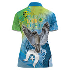 Vivid Kookaburra NAIDOC 2024 Women Polo Shirt Aboriginal Art Style