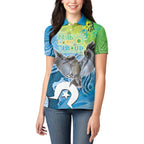Vivid Kookaburra NAIDOC 2024 Women Polo Shirt Aboriginal Art Style