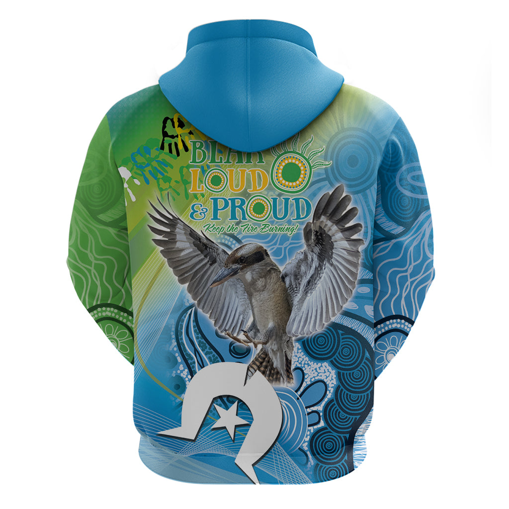 Vivid Kookaburra NAIDOC 2024 Zip Hoodie Aboriginal Art Style