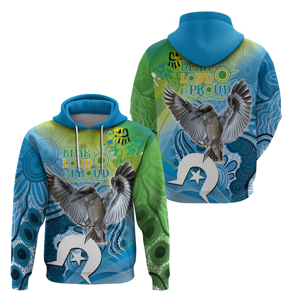 Vivid Kookaburra NAIDOC 2024 Zip Hoodie Aboriginal Art Style