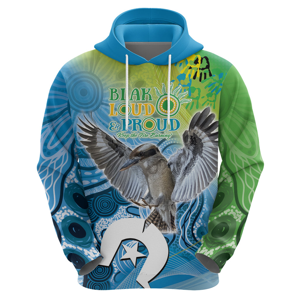 Vivid Kookaburra NAIDOC 2024 Zip Hoodie Aboriginal Art Style