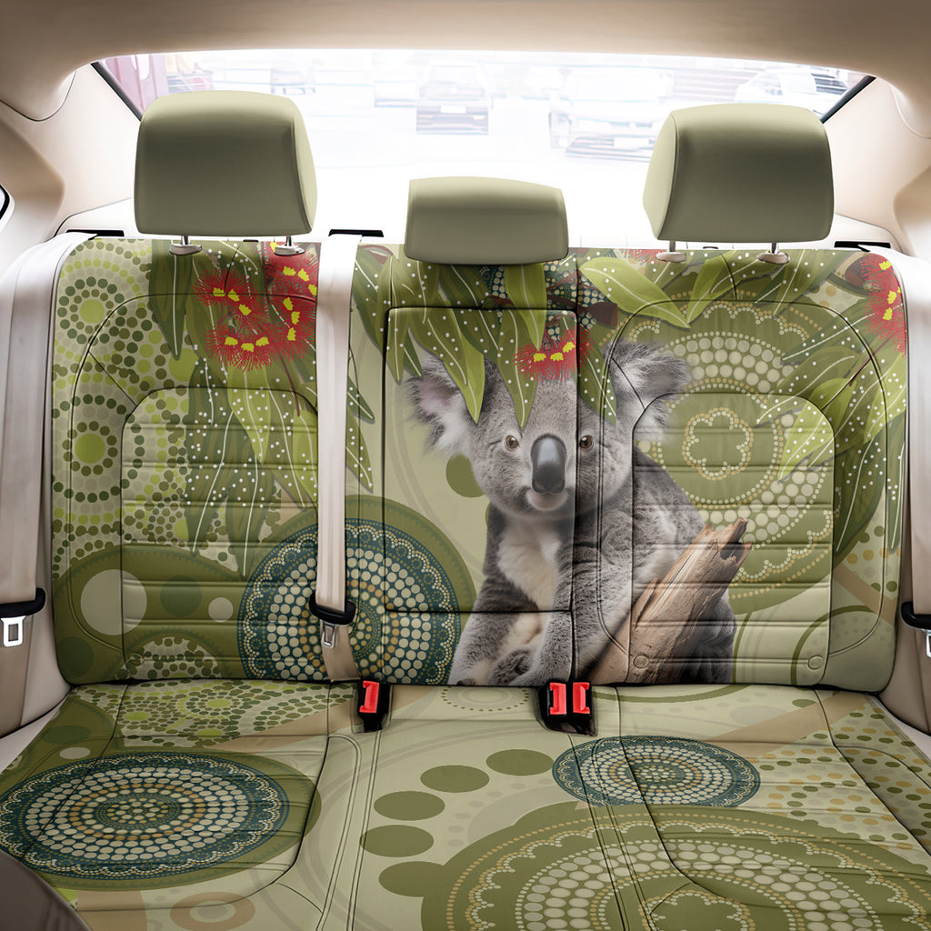 Aboriginal Koala Art Painting With Gum Blossom Back Car Seat Cover
