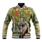 Aboriginal Koala Art Painting With Gum Blossom Baseball Jacket