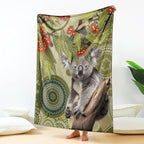 Aboriginal Koala Art Painting With Gum Blossom Blanket