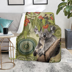 Aboriginal Koala Art Painting With Gum Blossom Blanket