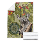Aboriginal Koala Art Painting With Gum Blossom Blanket