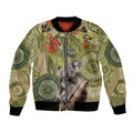 Aboriginal Koala Art Painting With Gum Blossom Bomber Jacket