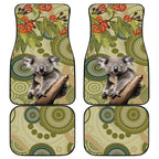 Aboriginal Koala Art Painting With Gum Blossom Car Mats