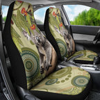 Aboriginal Koala Art Painting With Gum Blossom Car Seat Cover