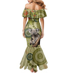 Aboriginal Koala Art Painting With Gum Blossom Family Matching Mermaid Dress and Hawaiian Shirt