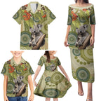 Aboriginal Koala Art Painting With Gum Blossom Family Matching Puletasi and Hawaiian Shirt