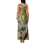 Aboriginal Koala Art Painting With Gum Blossom Family Matching Tank Maxi Dress and Hawaiian Shirt