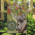 Aboriginal Koala Art Painting With Gum Blossom Garden Flag