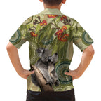 Aboriginal Koala Art Painting With Gum Blossom Hawaiian Shirt