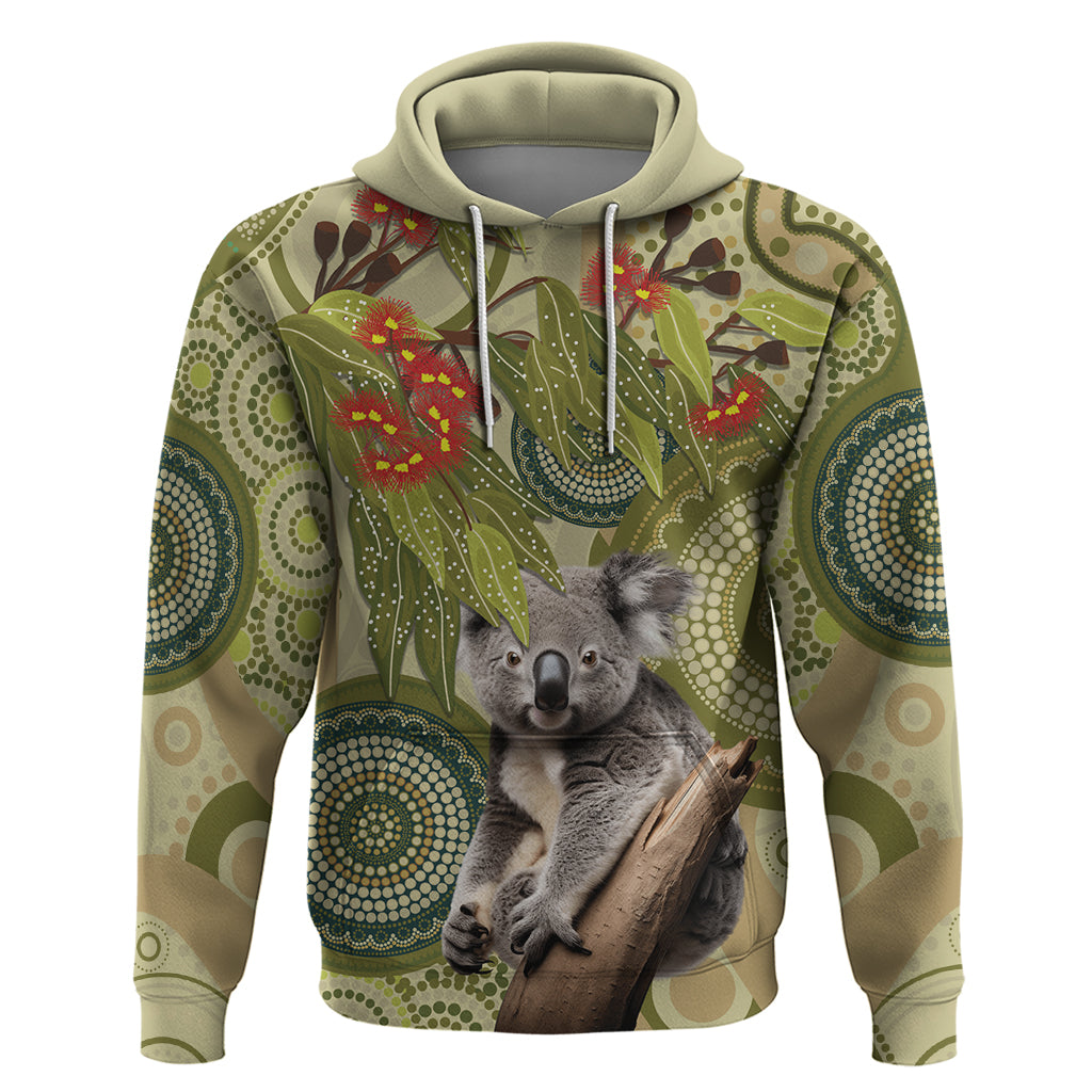 Aboriginal Koala Art Painting With Gum Blossom Hoodie