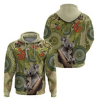 Aboriginal Koala Art Painting With Gum Blossom Hoodie