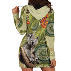 Aboriginal Koala Art Painting With Gum Blossom Hoodie Dress