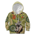 Aboriginal Koala Art Painting With Gum Blossom Kid Hoodie