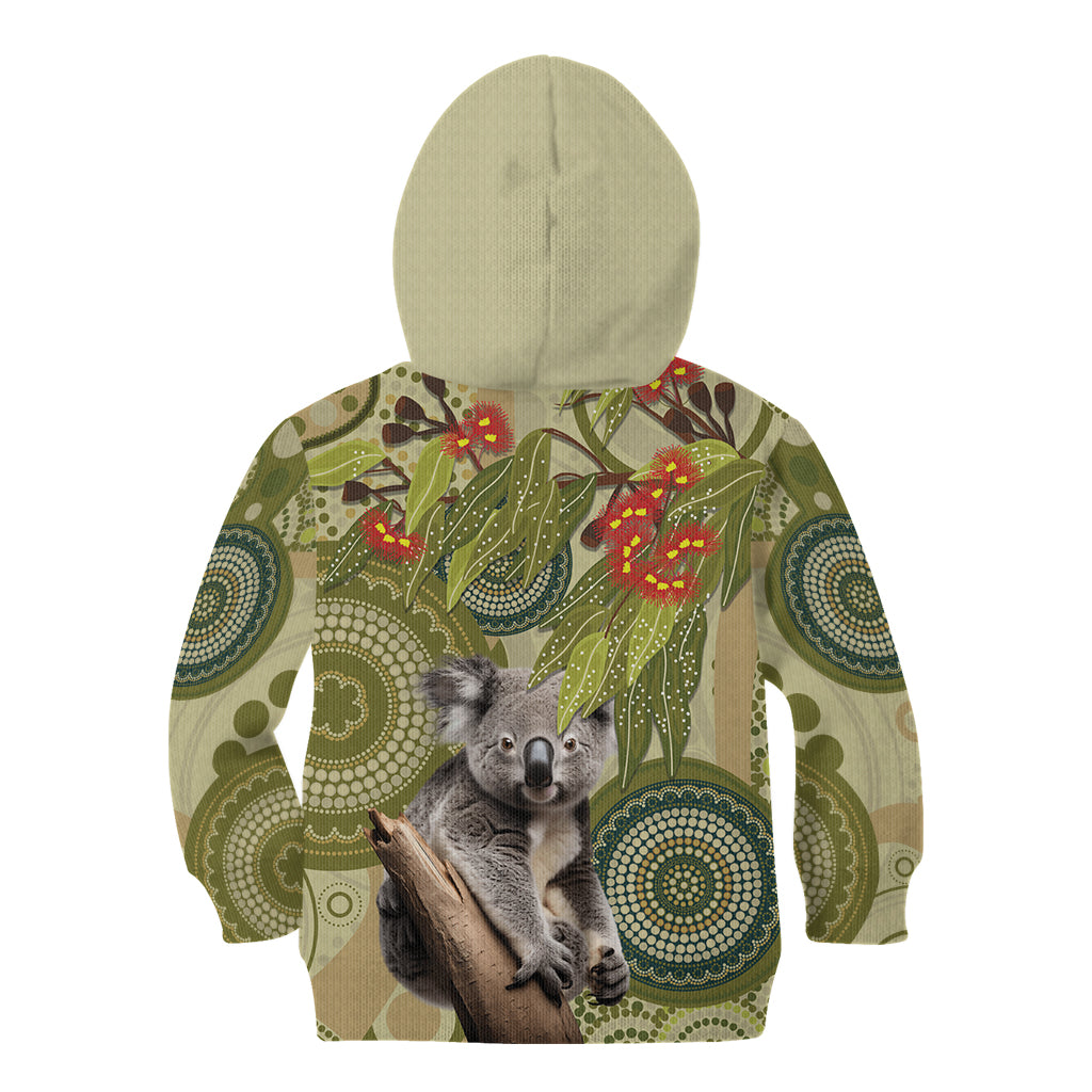 Aboriginal Koala Art Painting With Gum Blossom Kid Hoodie