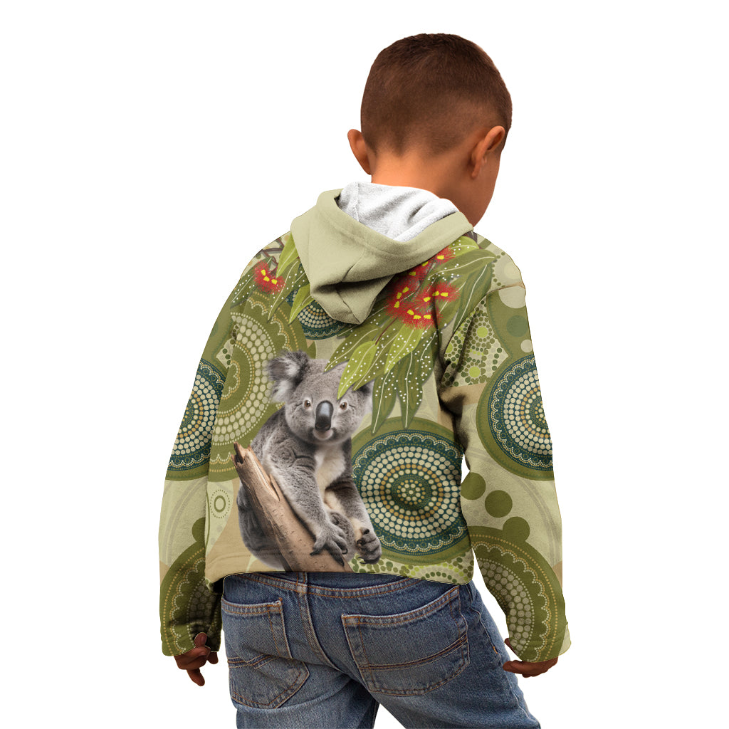 Aboriginal Koala Art Painting With Gum Blossom Kid Hoodie