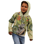 Aboriginal Koala Art Painting With Gum Blossom Kid Hoodie