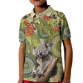Aboriginal Koala Art Painting With Gum Blossom Kid Polo Shirt