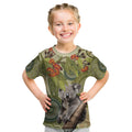 Aboriginal Koala Art Painting With Gum Blossom Kid T Shirt