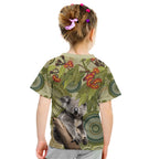 Aboriginal Koala Art Painting With Gum Blossom Kid T Shirt