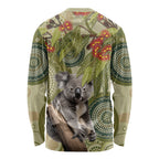 Aboriginal Koala Art Painting With Gum Blossom Long Sleeve Shirt