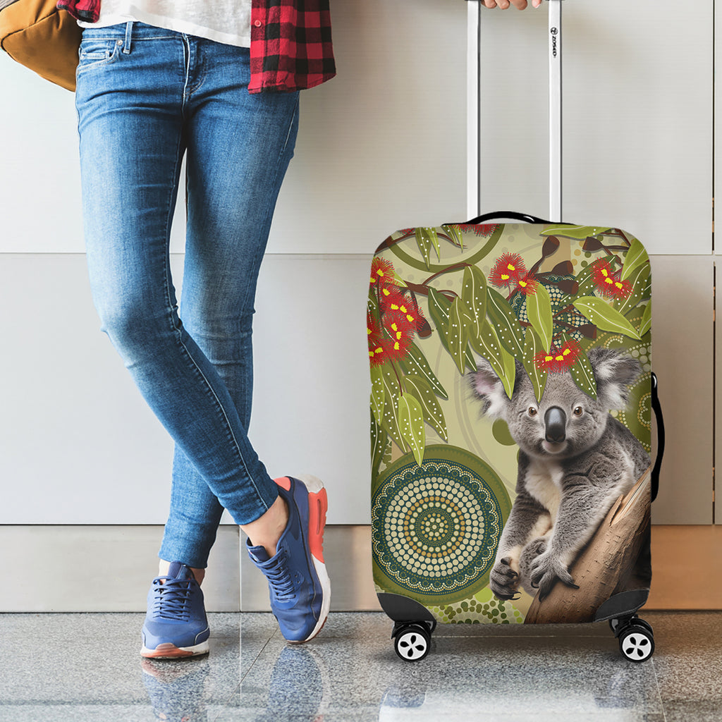 Aboriginal Koala Art Painting With Gum Blossom Luggage Cover