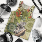 Aboriginal Koala Art Painting With Gum Blossom Men Tank Top