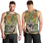 Aboriginal Koala Art Painting With Gum Blossom Men Tank Top