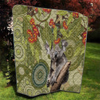 Aboriginal Koala Art Painting With Gum Blossom Quilt