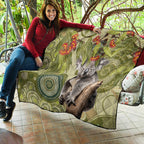 Aboriginal Koala Art Painting With Gum Blossom Quilt