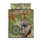 Aboriginal Koala Art Painting With Gum Blossom Quilt Bed Set
