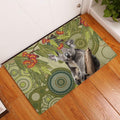 Aboriginal Koala Art Painting With Gum Blossom Rubber Doormat