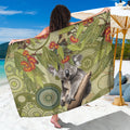 Aboriginal Koala Art Painting With Gum Blossom Sarong