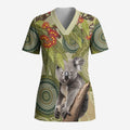 Aboriginal Koala Art Painting With Gum Blossom Scrub Top - Aussie Hoodie