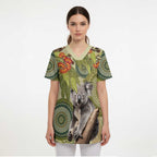 Aboriginal Koala Art Painting With Gum Blossom Scrub Top - Aussie Hoodie