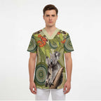 Aboriginal Koala Art Painting With Gum Blossom Scrub Top - Aussie Hoodie