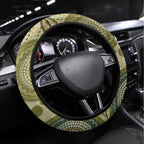 Aboriginal Koala Art Painting With Gum Blossom Steering Wheel Cover