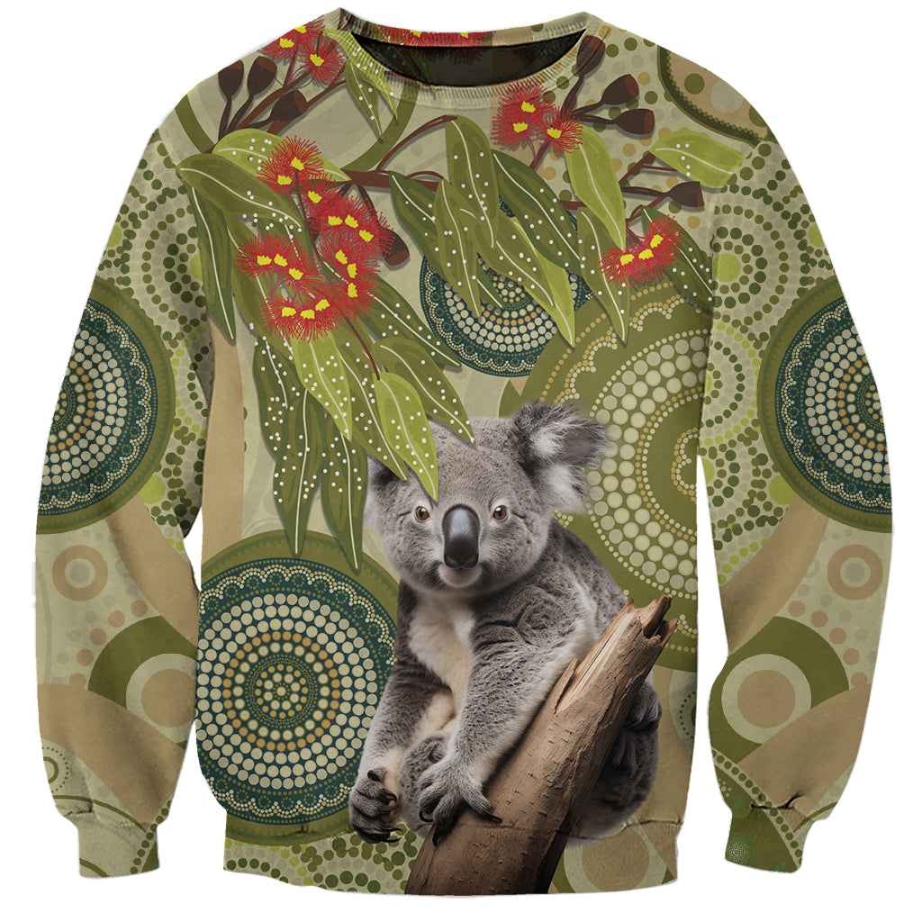 Aboriginal Koala Art Painting With Gum Blossom Sweatshirt