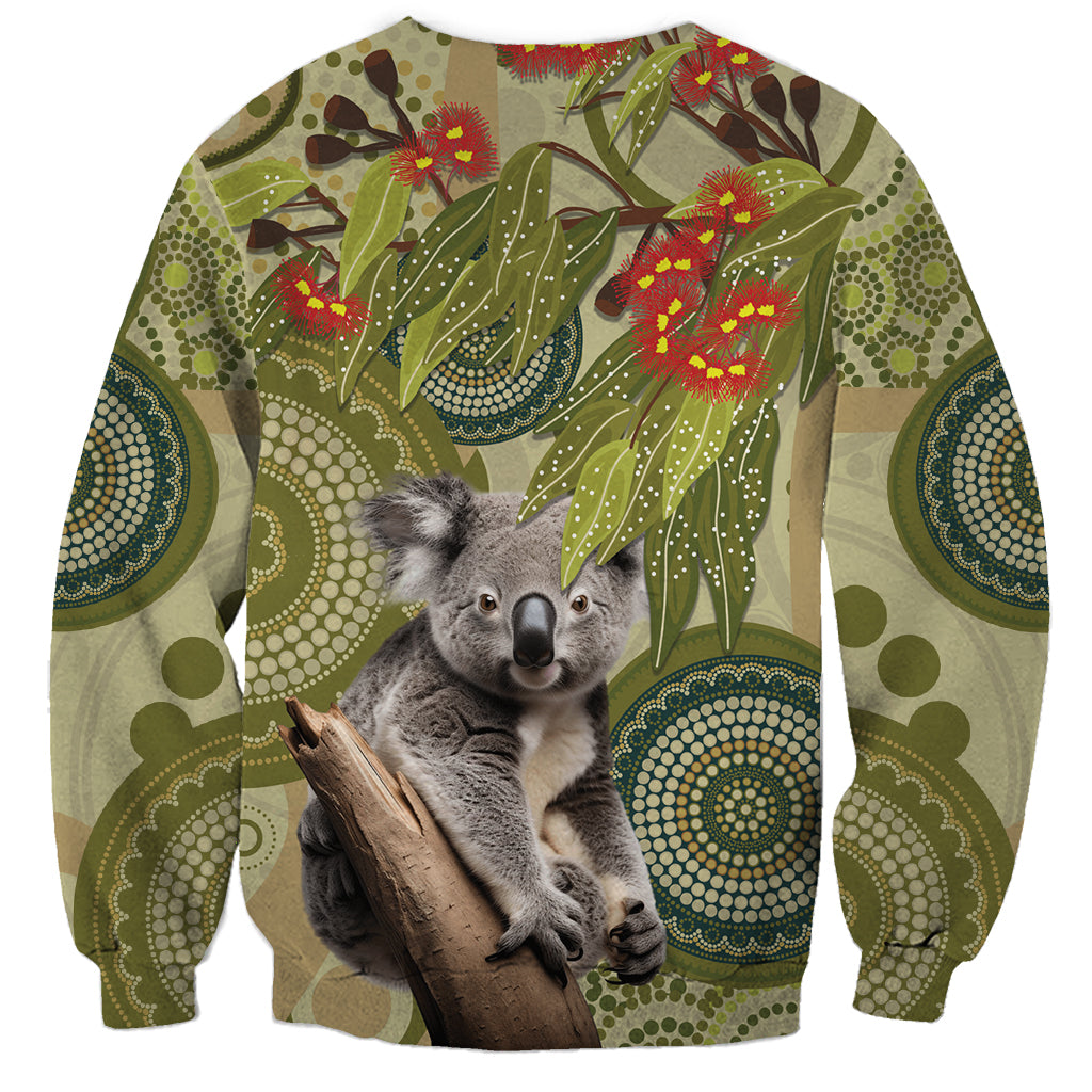 Aboriginal Koala Art Painting With Gum Blossom Sweatshirt