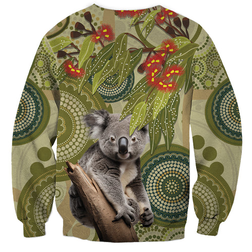 Aboriginal Koala Art Painting With Gum Blossom Sweatshirt