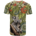 Aboriginal Koala Art Painting With Gum Blossom T Shirt