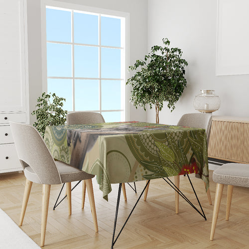 Aboriginal Koala Art Painting With Gum Blossom Tablecloth