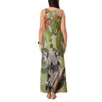 Aboriginal Koala Art Painting With Gum Blossom Tank Maxi Dress