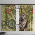 Aboriginal Koala Art Painting With Gum Blossom Window Curtain