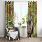 Aboriginal Koala Art Painting With Gum Blossom Window Curtain
