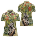 Aboriginal Koala Art Painting With Gum Blossom Women Polo Shirt